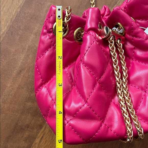 New Pink Quilted Crossbody Bag with Gold Chain - Picture 11 of 16